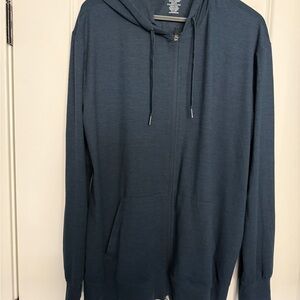 True Classic Lightweight Zip-Up Hoodie, Blue, XL